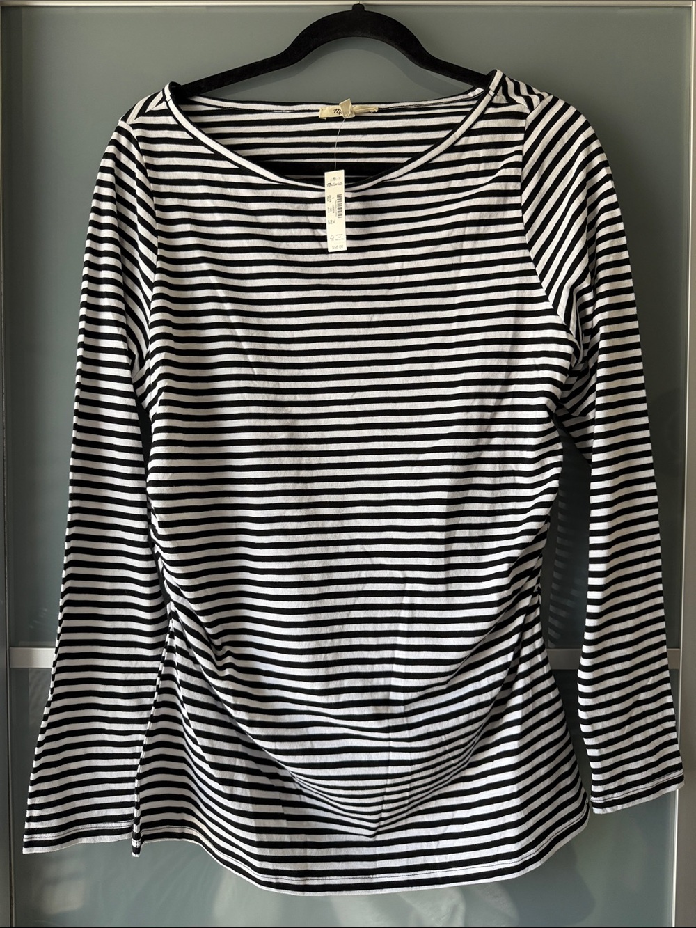 NWT Madewell Black & White Striped Long-Sleeve Shirt